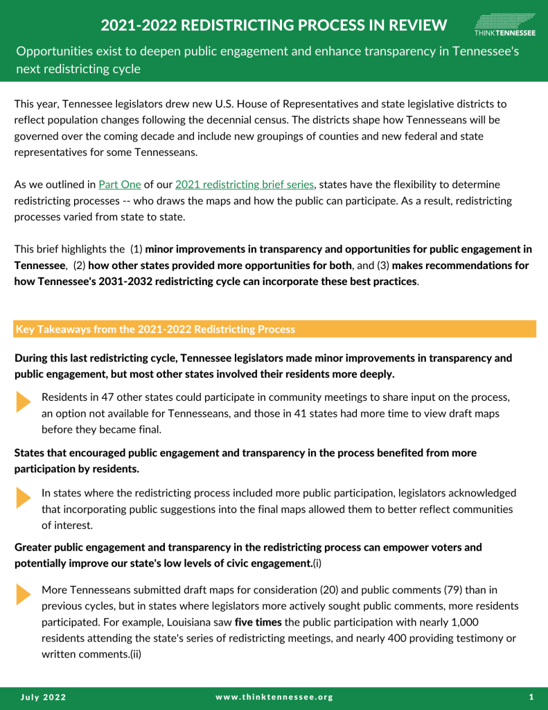 redistricting brief - Think Tennessee