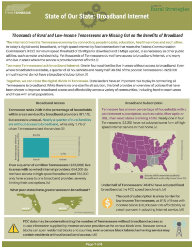 State of our State Broadband - Think Tennessee