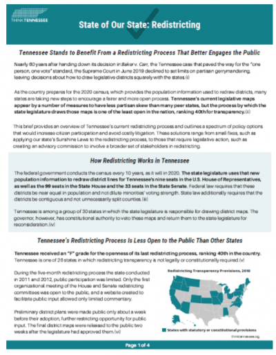 State of our State Redistricting - Think Tennessee