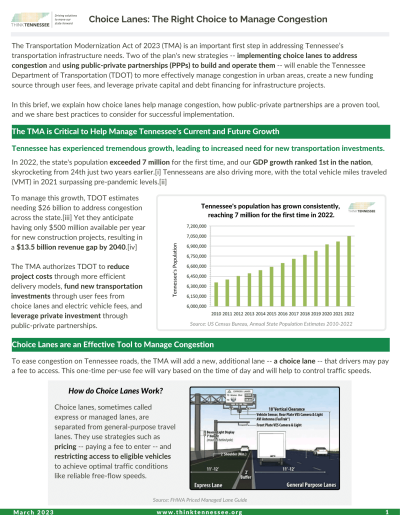 choice lanes brief - Think Tennessee