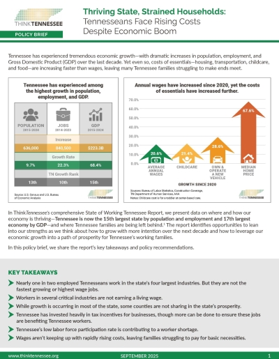 cover image thriving state strained households - Think Tennessee